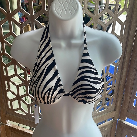 Monica Hansen Other - Monica Hansen Beachwear Zebra Print Bikini Top